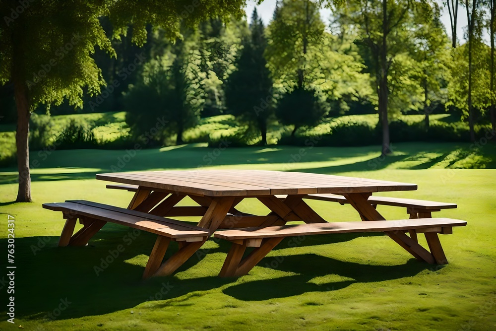 wooden bench in the park