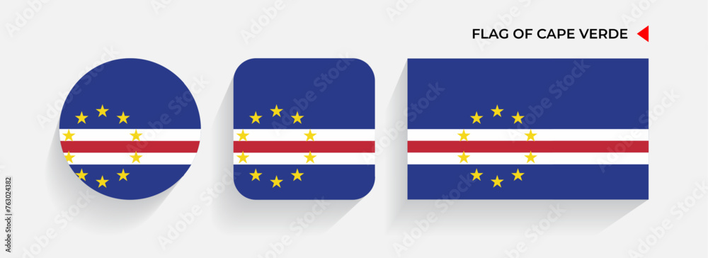 Cape Verde Flags arranged in round, square and rectangular shapes