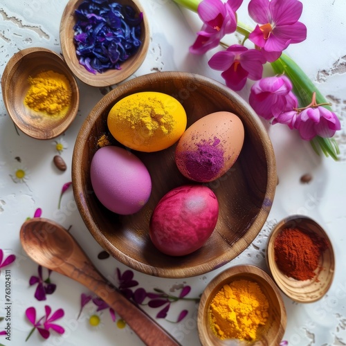Easter Eggs Natural Dye, Natural Ecological Paints for Eggs, Homemade Colored Easter Eggs with Ingredients