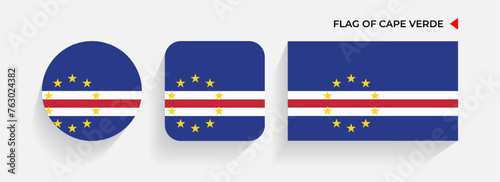 Cape Verde Flags arranged in round, square and rectangular shapes