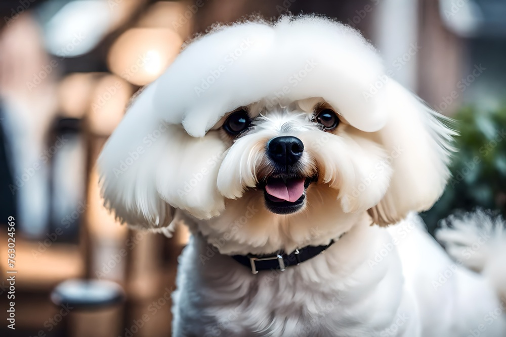 portrait of a white schnauzer