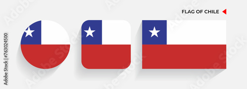 Free Download Chile Flags arranged in round, square and rectangular shapes - GFXLoad