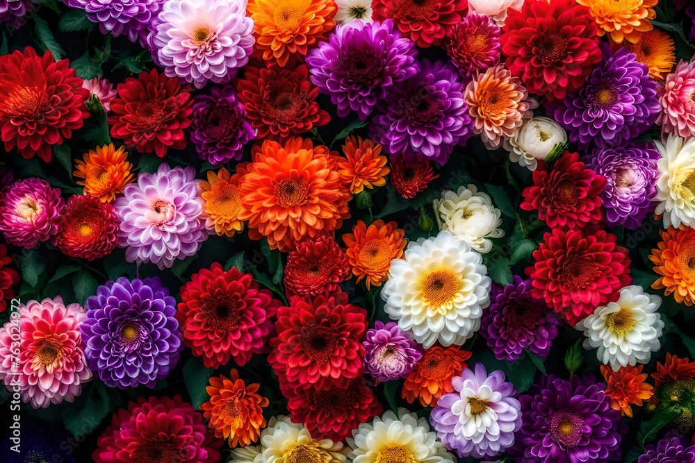 different colorful flowers