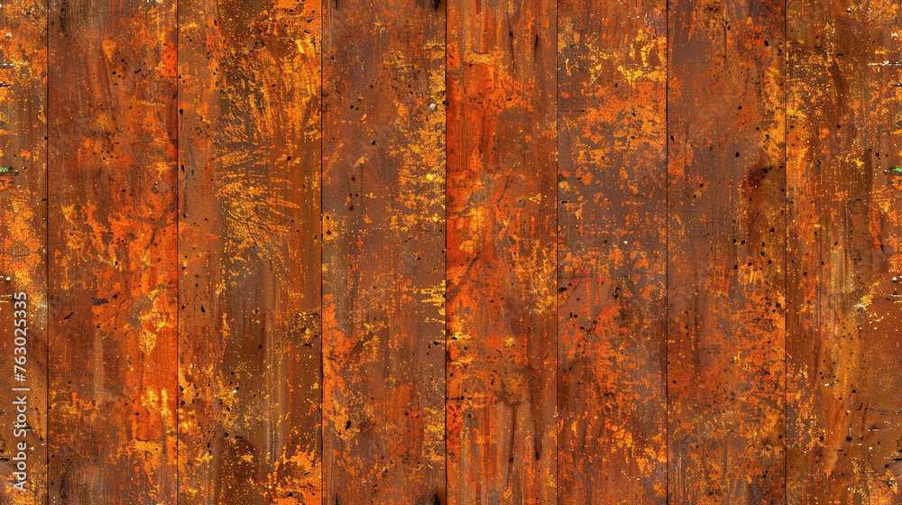 The image is of a wooden surface with a lot of rust and paint The image is of a wooden surface with a lot of rust and paint