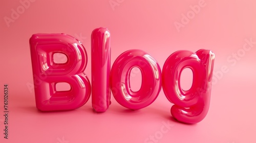 Pink Glossy Surface Blog concept creative art poster.