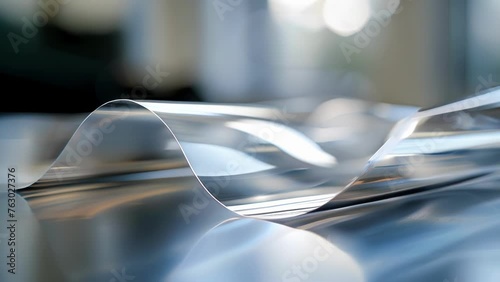A detailed shot of a piezoelectric sheet showcasing its flexibility and ability to bend and conform to different shapes.