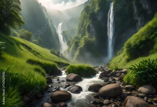 waterfall in the mountain