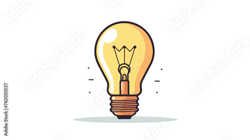 Light bulb hand drawn in doodle style. flat vector 
