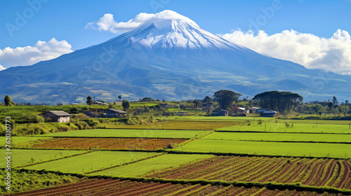 Ecuadorian agriculture under the glaciated volcanoes 