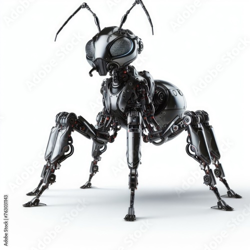 An ant robot standing on a white background