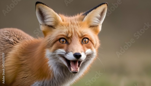 A Fox With Its Whiskers Quivering In Excitement Upscaled photo
