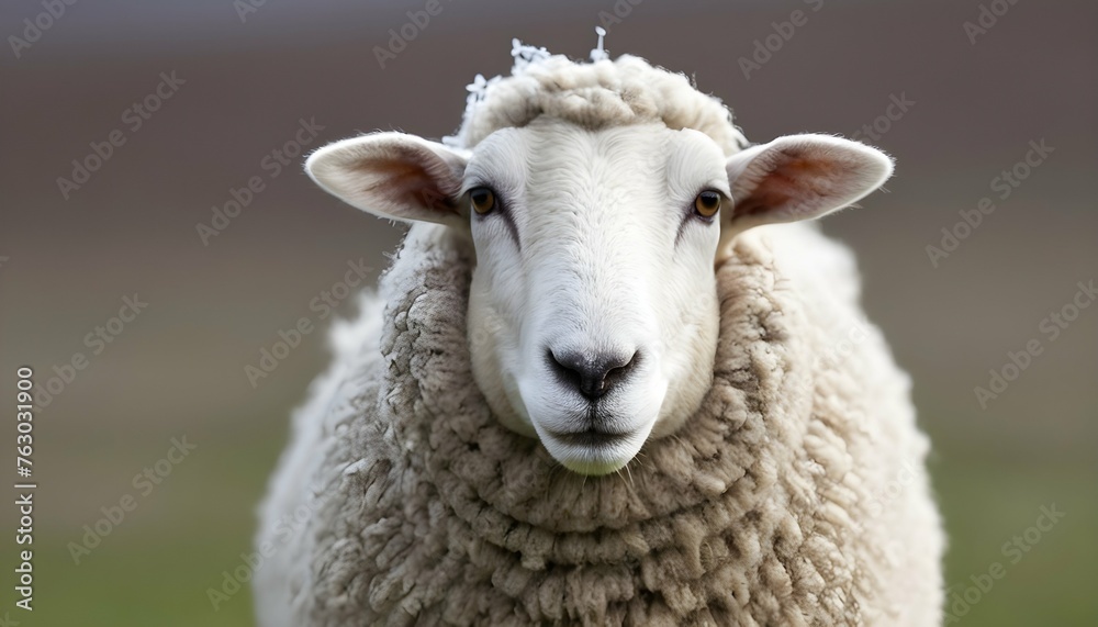 A Sheep With A Snowflake Pattern On Its Wool Upscaled