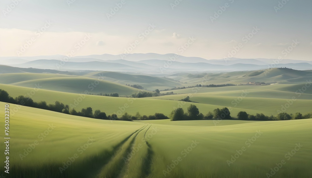 Peaceful Minimalistic Countryside With Rolling Fi Upscaled 2
