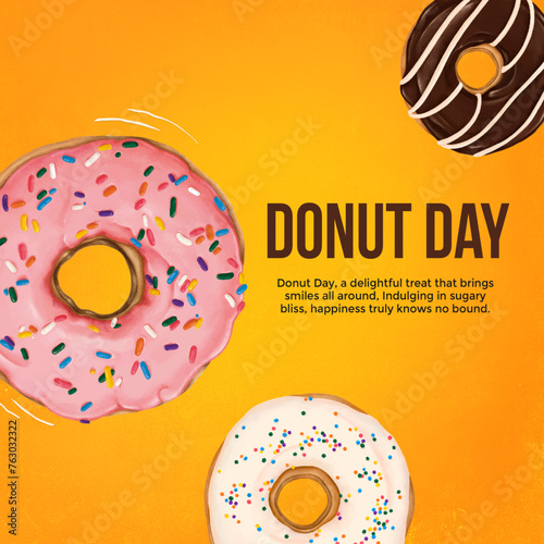 Illustration of donuts with...