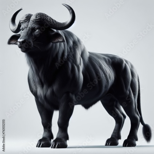 A panther buffalo on a white background