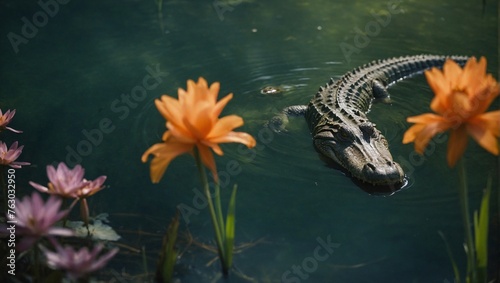 crocodile in the water