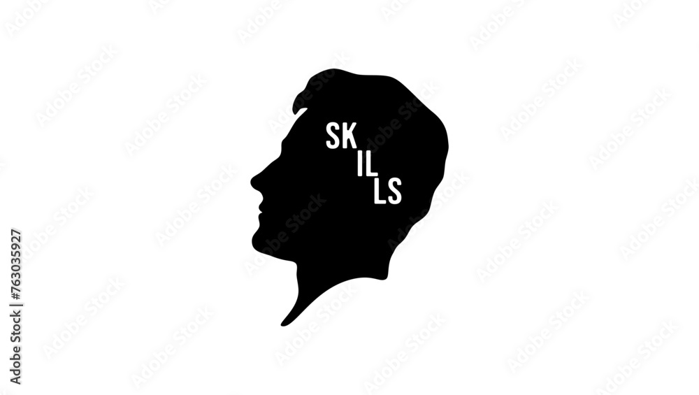 Skills emblem, black isolated silhouette Skills emblem, black isolated silhouette