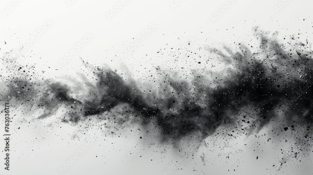 Modern illustration of abstract modern noise. Various sized particles of debris and dust. Grunge texture overlay with rough and fine grains isolated on a white background. Modern illustration in EPS - obrazy, fototapety, plakaty 