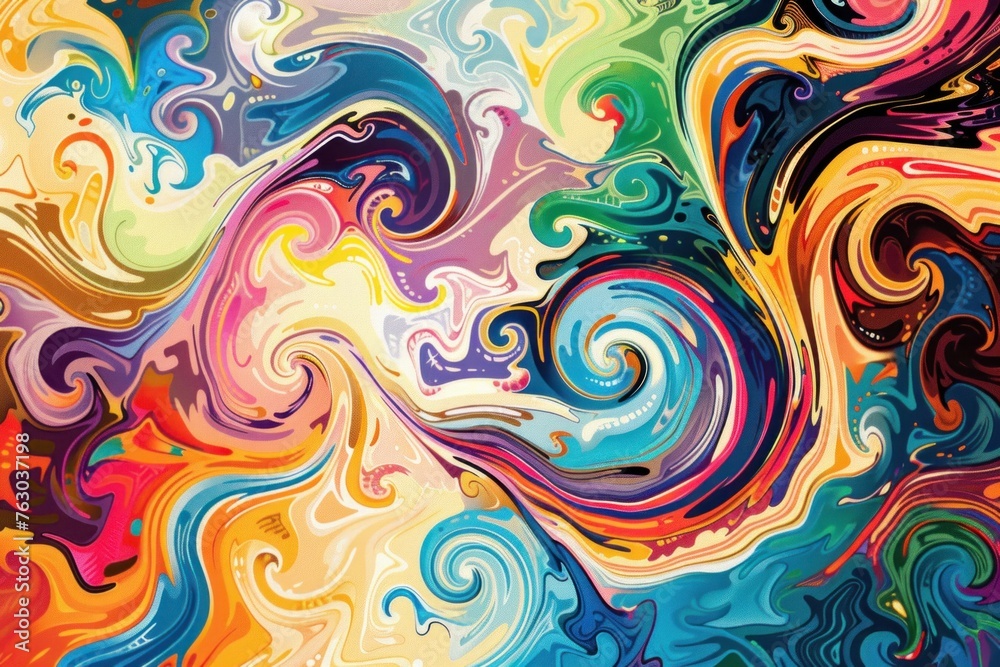 multi color multi swirl pattern wallpaper