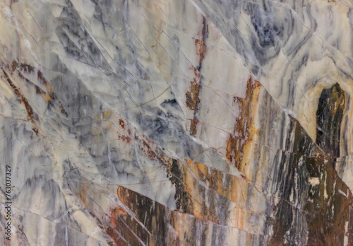 slab of colored marble white brown gray closeup texture