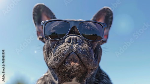 Cool Trendy Posing French Bulldog Sunglass  Banner Image For Website  Background  Desktop Wallpaper