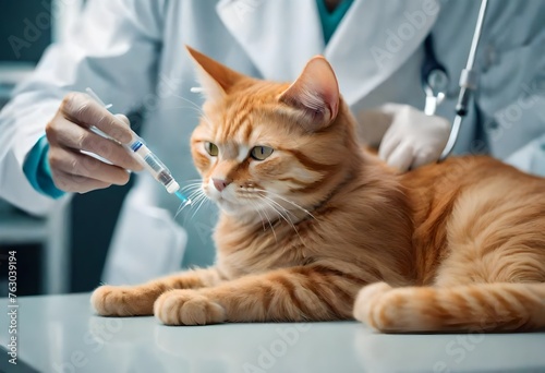 veterinarian with cat