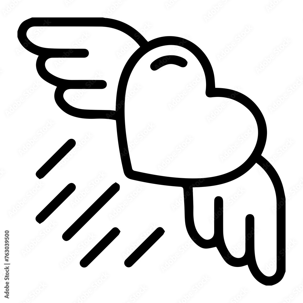 heart with wings, no background heart with wings, no background