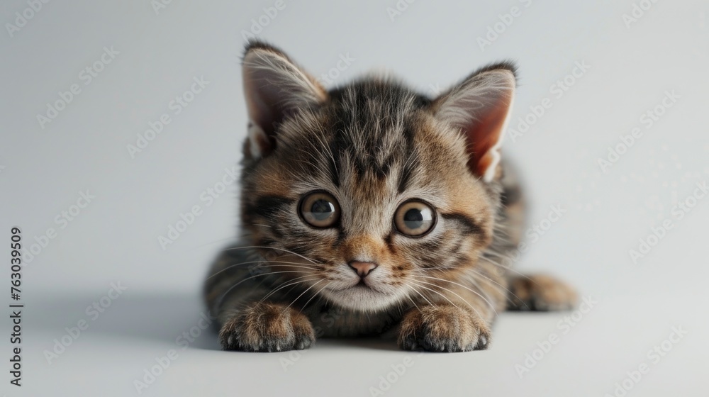 Cute Baby Tabby Cat On Whit, Banner Image For Website, Background, Desktop Wallpaper
