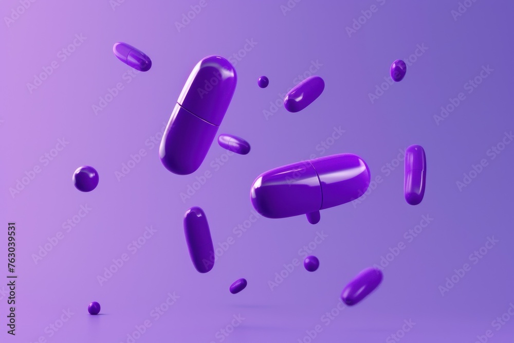 series of pharma pills over the top of a purple background series of pharma pills over the top of a purple background
