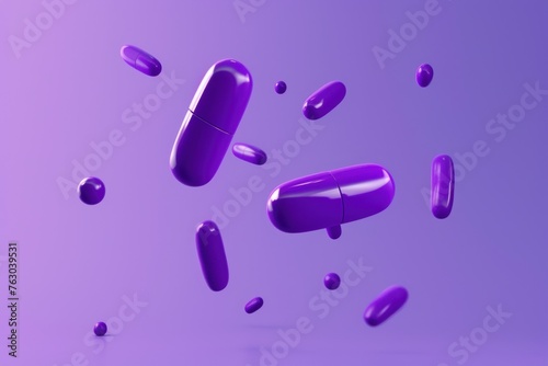 series of pharma pills over the top of a purple background