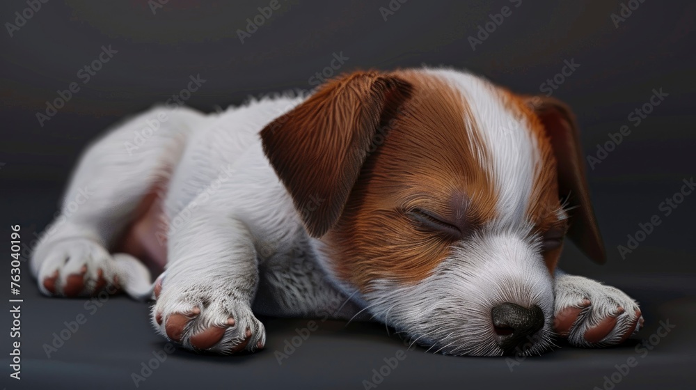 Cute Sleepy Jack Russel Terrier Puppy, Banner Image For Website, Background, Desktop Wallpaper