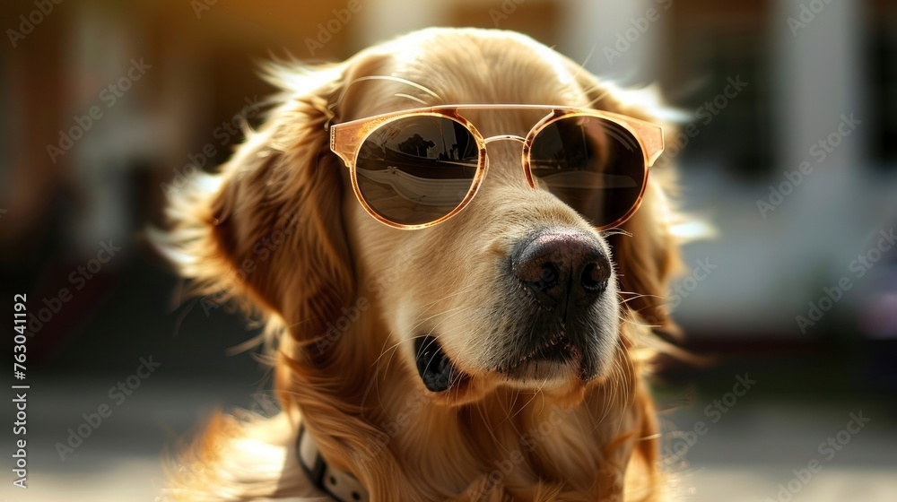 Dog Glasses Golden Retriever Sunglasses, Banner Image For Website, Background, Desktop Wallpaper