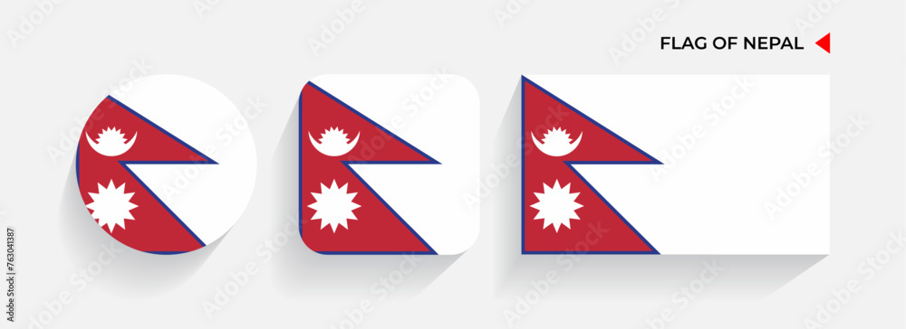 Nepal Flags arranged in round, square and rectangular shapes Nepal Flags arranged in round, square and rectangular shapes