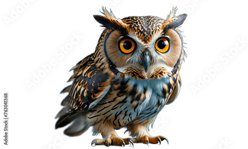 owl isolated transparent background PNG. ai generated