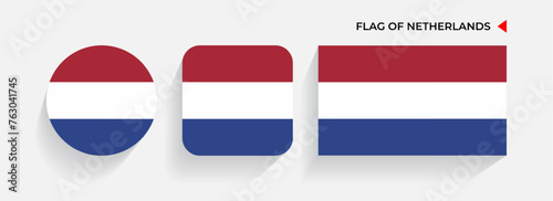 Free Download Netherlands Flags arranged in round, square and rectangular shapes - GFXLoad