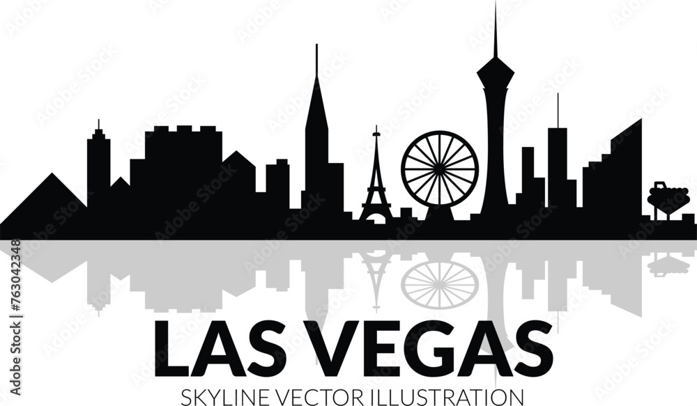 las vegas vector silhouette skyline vector art