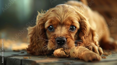 English Cocker Spaniel Puppy Eating Dog, Banner Image For Website, Background, Desktop Wallpaper © Pic Hub