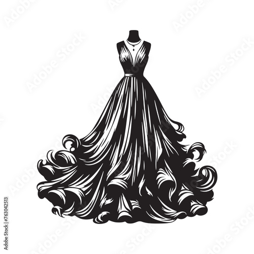 Maxi Skirt Vector Spectacle - A Visual Journey into the World of Sophisticated Style with Maxi Skirt Illustration - Minimallest Vector
