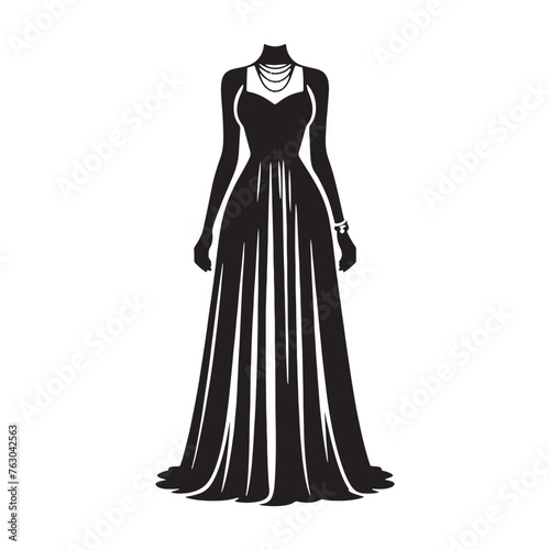 Enchanting Maxi Skirt Set of Silhouette - Capturing the Essence of Effortless Style with Maxi Skirt Illustration - Minimallest Vector
