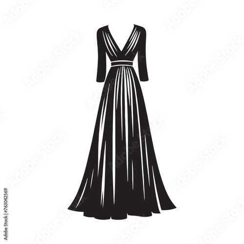 Stirring Maxi Skirt Silhouette Compilation - Illustrating the Movement and Fluidity of Fashion with Maxi Skirt Illustration - Minimallest Vector
