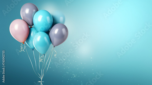 Bunch of bright balloons and space for text again