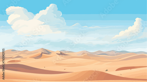 Panorama of dunes in a sandy desert sand dunes under