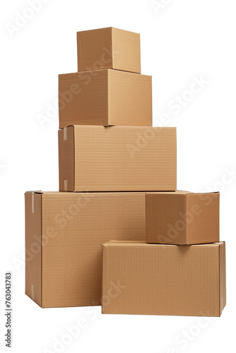 stack of cardboard boxes, png isolated © Stelena