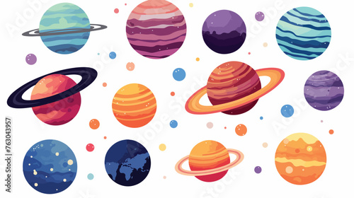 Planet Galaxy Universe Illustration Vector flat vector