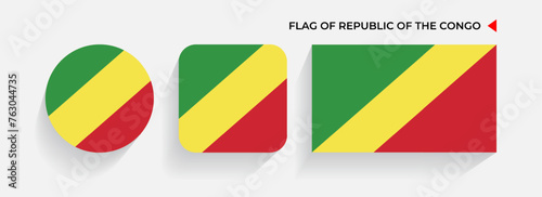 Repubic of The Congo Flags arranged in round, square and rectangular shapes photo