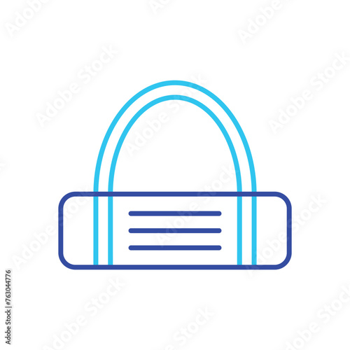 two color Yoga Mat vector icon