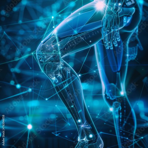 Futuristic human body with neural network