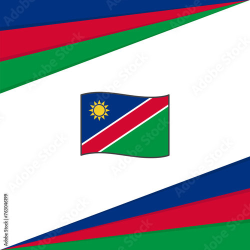 Namibia Flag Abstract Background Design Template. Namibia Independence Day Banner Social Media Post. Namibia Design