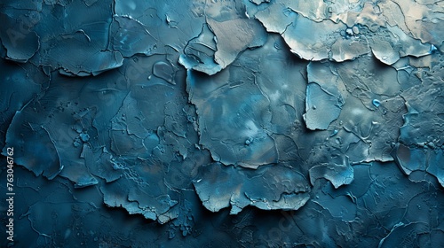 As a background, blue paint is applied to a stone surface
