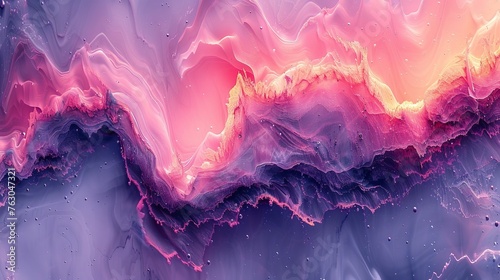 In a fluid art design, pink and purple hues blend to create a mesmerizing marble effect. photo
